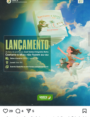 Professor do UniCV lança livro infantil com foco em diversidade e saúde mental