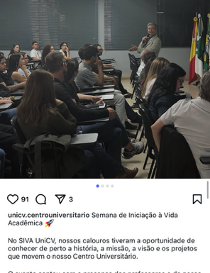 UniCV recebe calouros na Semana de Iniciação à Vida Acadêmica